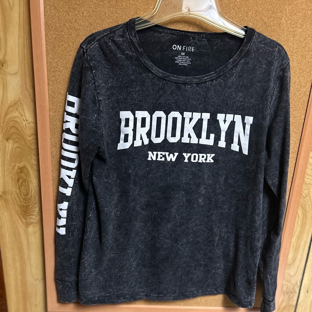 Brooklyn, New York Charcoal Long Sleeve Shirt